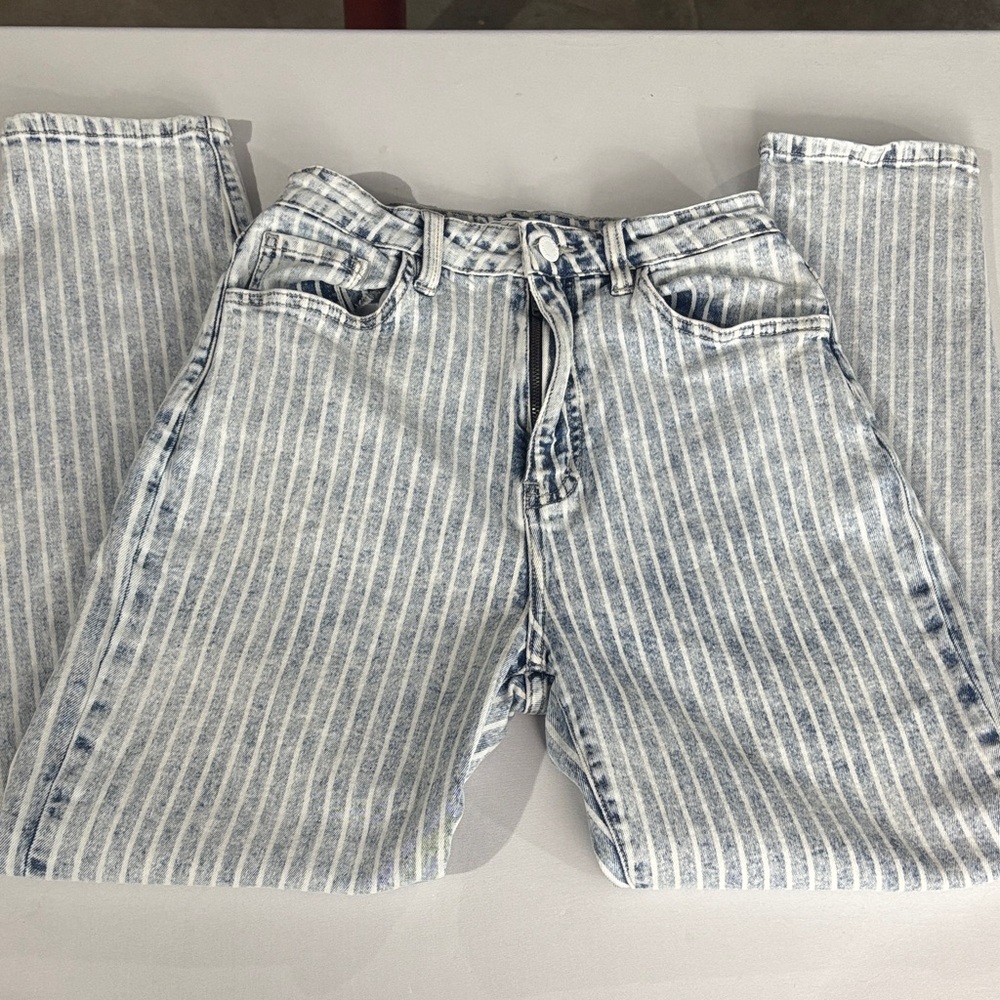 Striped Blue and White Jeans